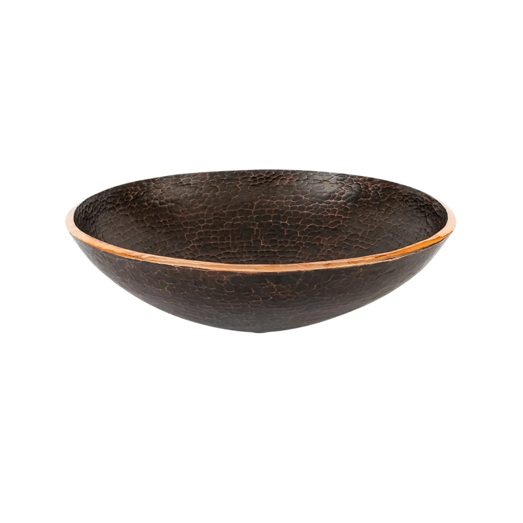 Premier Copper Products 16" Round Hand Forged Old World Copper Vessel Bathroom Sink, Matching Drain and Accessories, Oil Rubbed Bronze, BSP5_PV16RDB-P