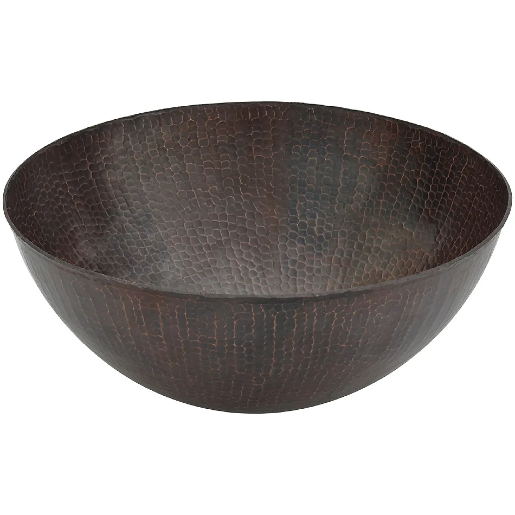 Premier Copper Products 15" Round Copper Bathroom Sink, Oil Rubbed Bronze, VR15BDB