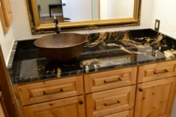 Premier Copper Products 15" Round Copper Bathroom Sink, Oil Rubbed Bronze, VR15BDB