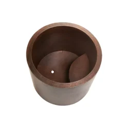 Premier Copper Products Japanese Style Soaker Hammered Copper Bathtub, BTR45DB
