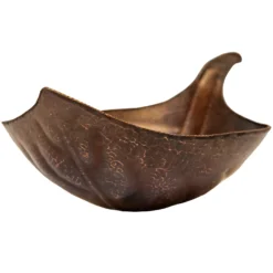 Premier Copper Products Leaf Vessel Hammered Copper Bathroom Sink, Matching Drain and Accessories, Oil Rubbed Bronze, BSP5_PVLFDB-P
