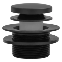 Premier Copper Products Tub Drain Trim and Two-Hole Overflow Cover for Bath Tubs - Matte Black, Brass, D-302BLK