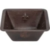 Premier Copper Products 15" Copper Bar/Prep Sink, Oil Rubbed Bronze, BS15FDB2