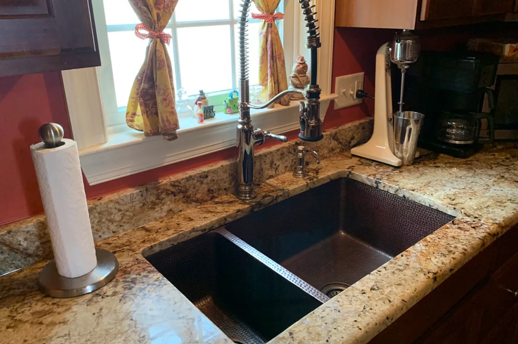 Premier Copper Products 33" Copper Kitchen Sink, 25/75 Double Bowl, Oil Rubbed Bronze, K25DB33199