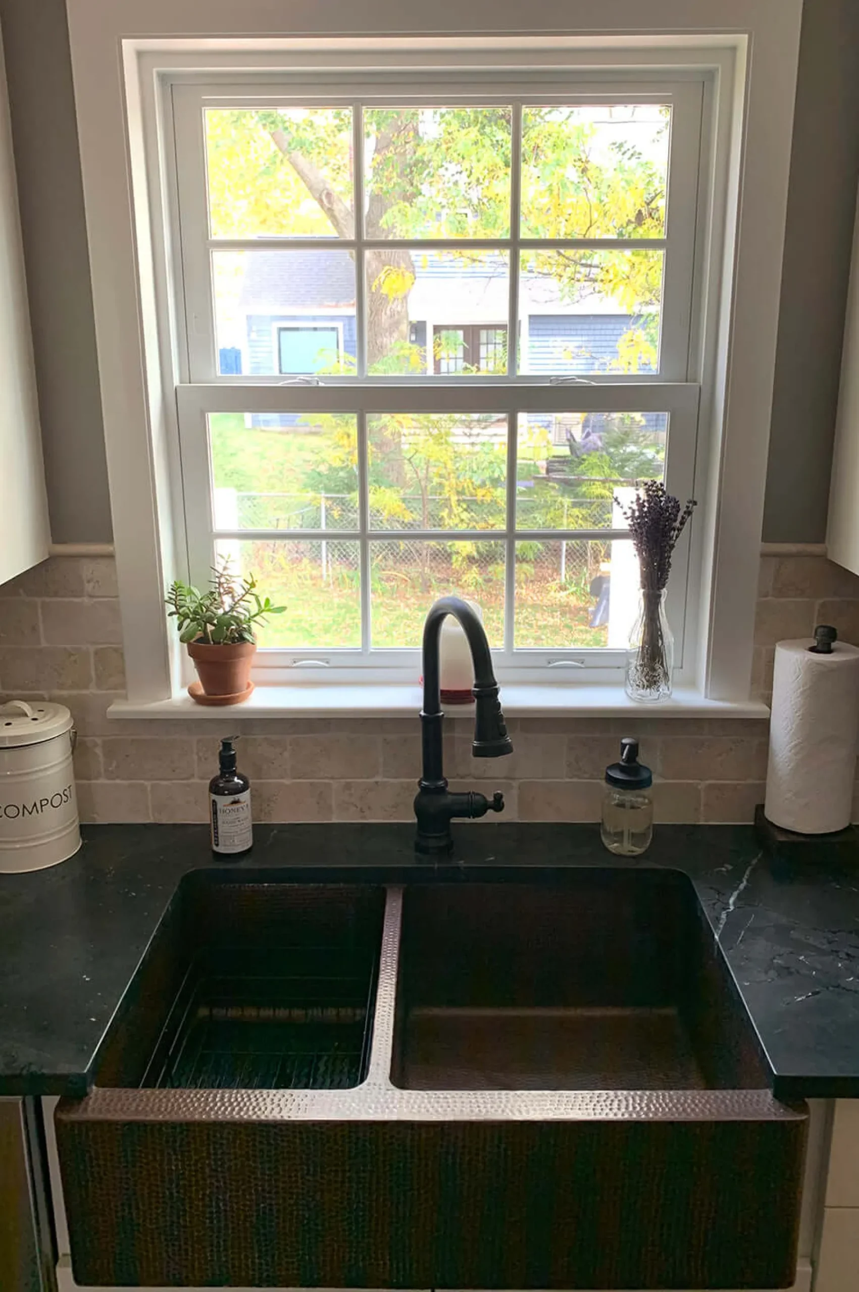 Premier Copper Products 33" Copper Farmhouse Sink, 40/60 Double Bowl, Oil Rubbed Bronze, KA40DB33229