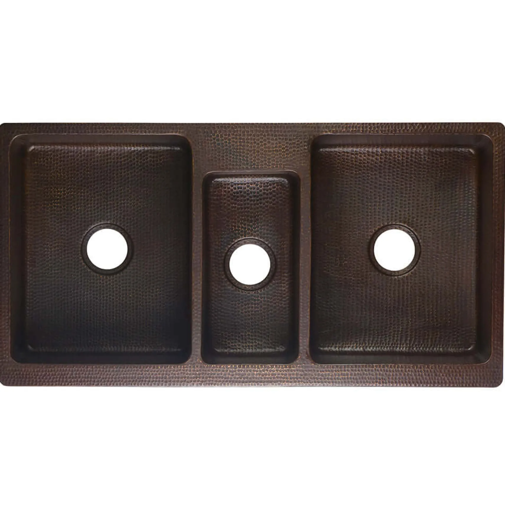 Premier Copper Products 42" Copper Farmhouse Sink, 40/20/40 Triple Bowl, Oil Rubbed Bronze, KATDB422210