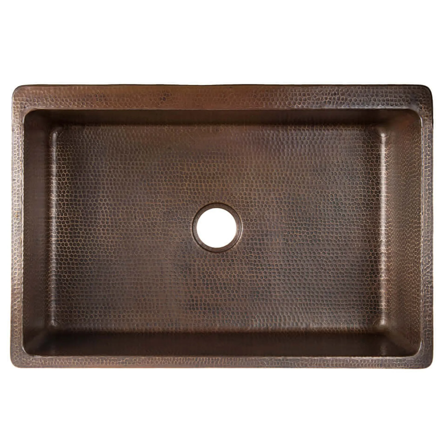 Premier Copper Products 33" Copper Farmhouse Sink, Oil Rubbed Bronze and Nickel, KASDB33229G-NB