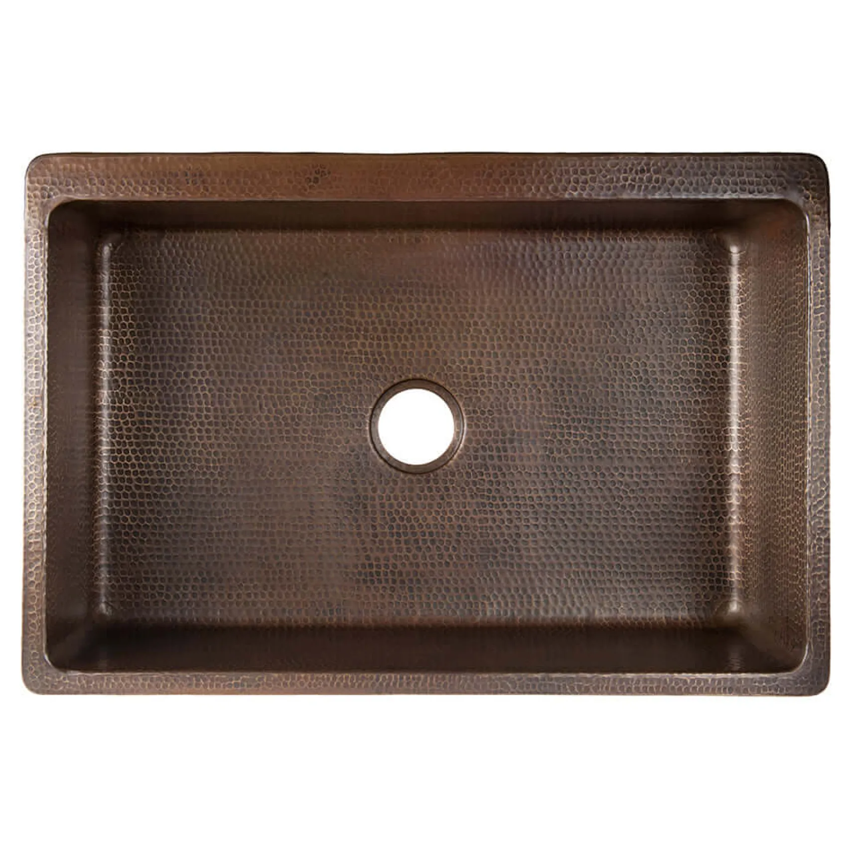 Premier Copper Products 33" Copper Farmhouse Sink, Oil Rubbed Bronze and Nickel, KASDB33229F-NB