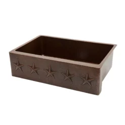 Premier Copper Products 33" Copper Farmhouse Sink, Oil Rubbed Bronze, KASDB33229ST