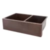 Premier Copper Products 33" Copper Farmhouse Sink, 60/40 Double Bowl, Oil Rubbed Bronze, KA60DB33229