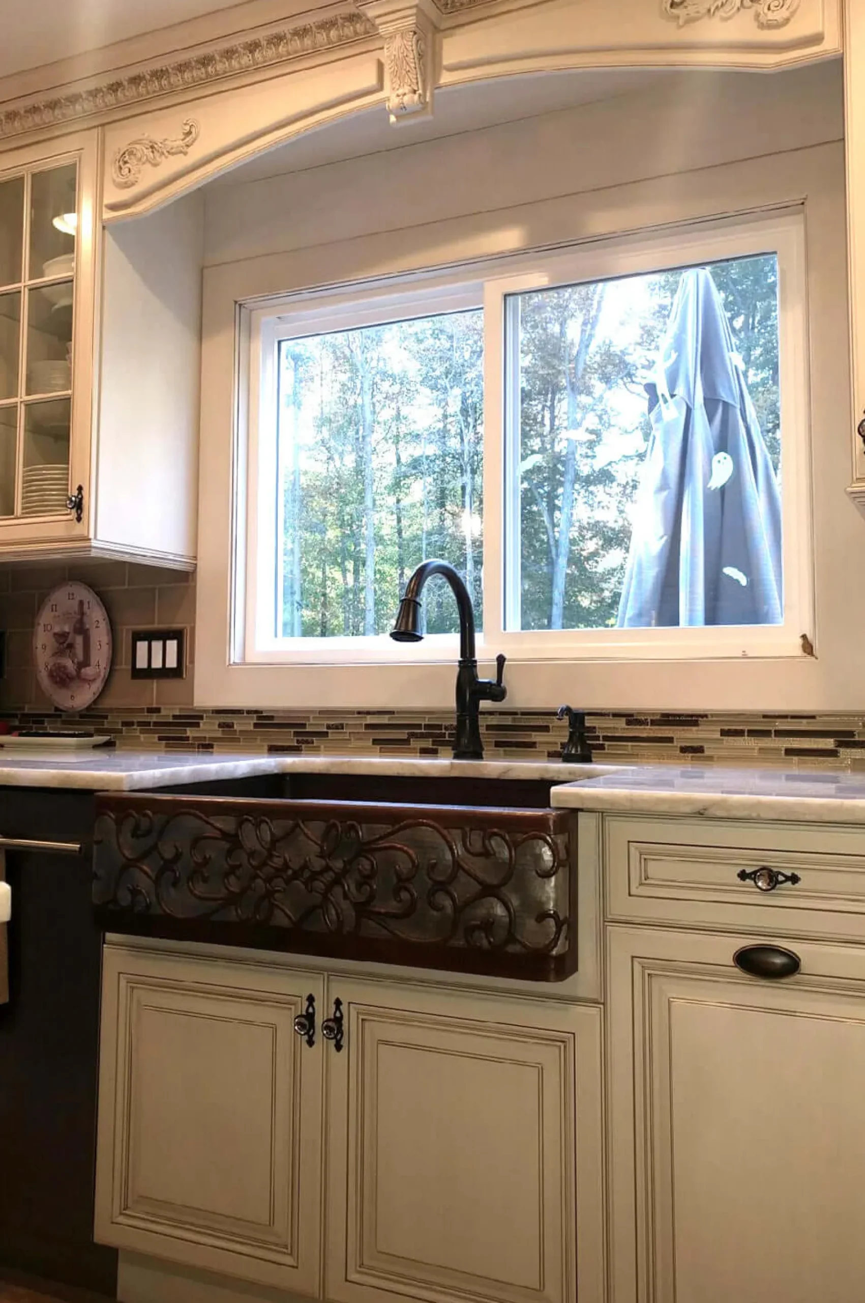 Premier Copper Products 33" Copper Farmhouse Sink, Oil Rubbed Bronze and Nickel, KASDB33229S-NB