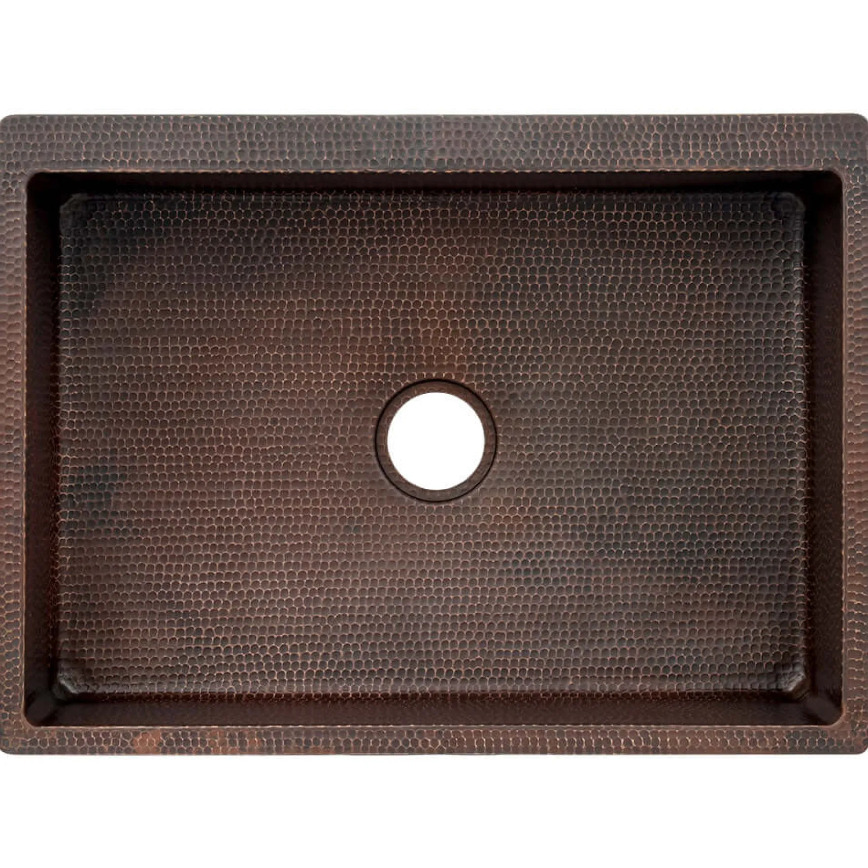 Premier Copper Products 30" Hammered Copper Farmhouse Sink, Glazed White, 14 Gauge, KASWHT30229