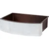 Premier Copper Products 33" Hammered Copper Farmhouse Sink, Glazed White, 14 Gauge, KASRWHT33249