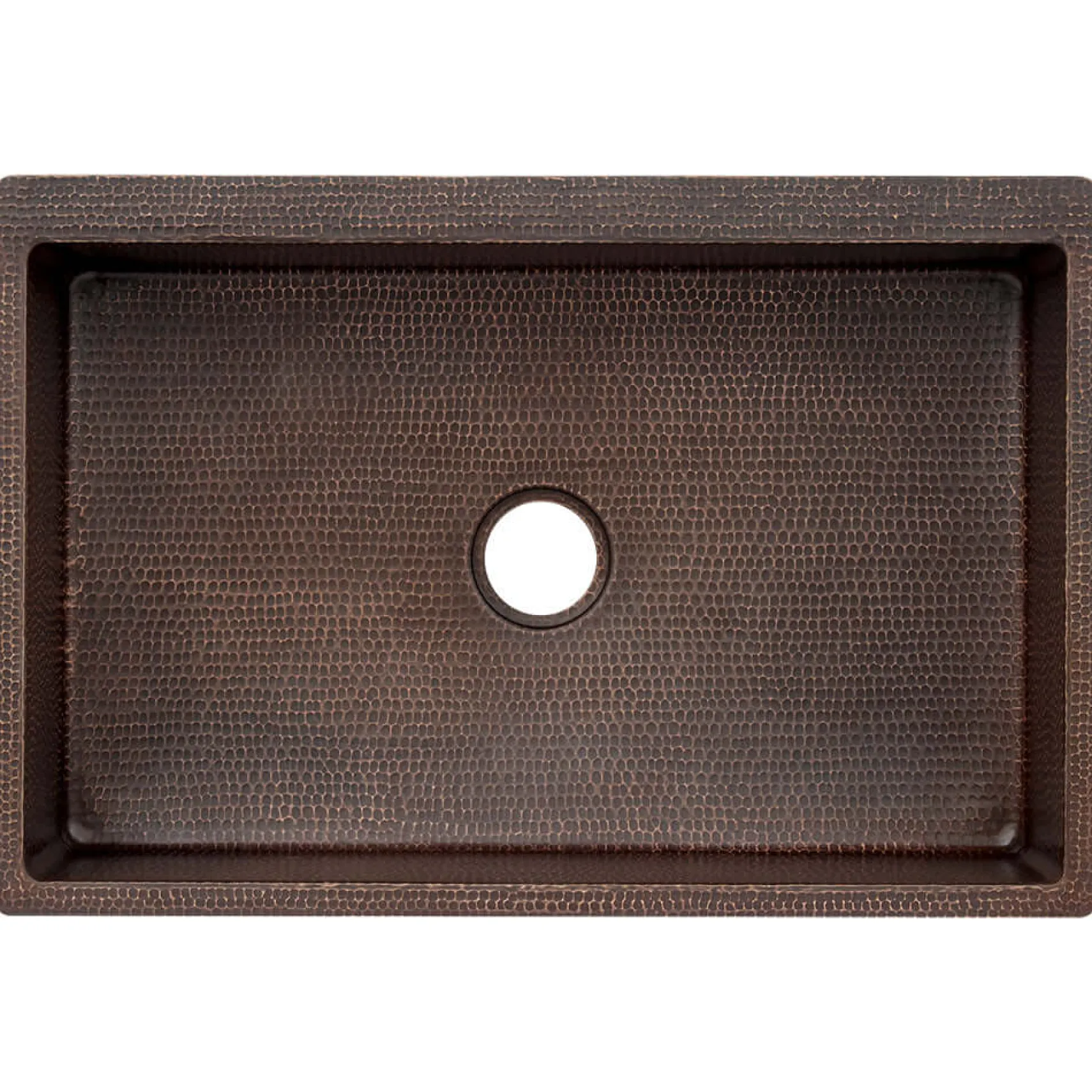 Premier Copper Products 33" Hammered Copper Farmhouse Sink, Glazed White, 14 Gauge, KASWHT33229
