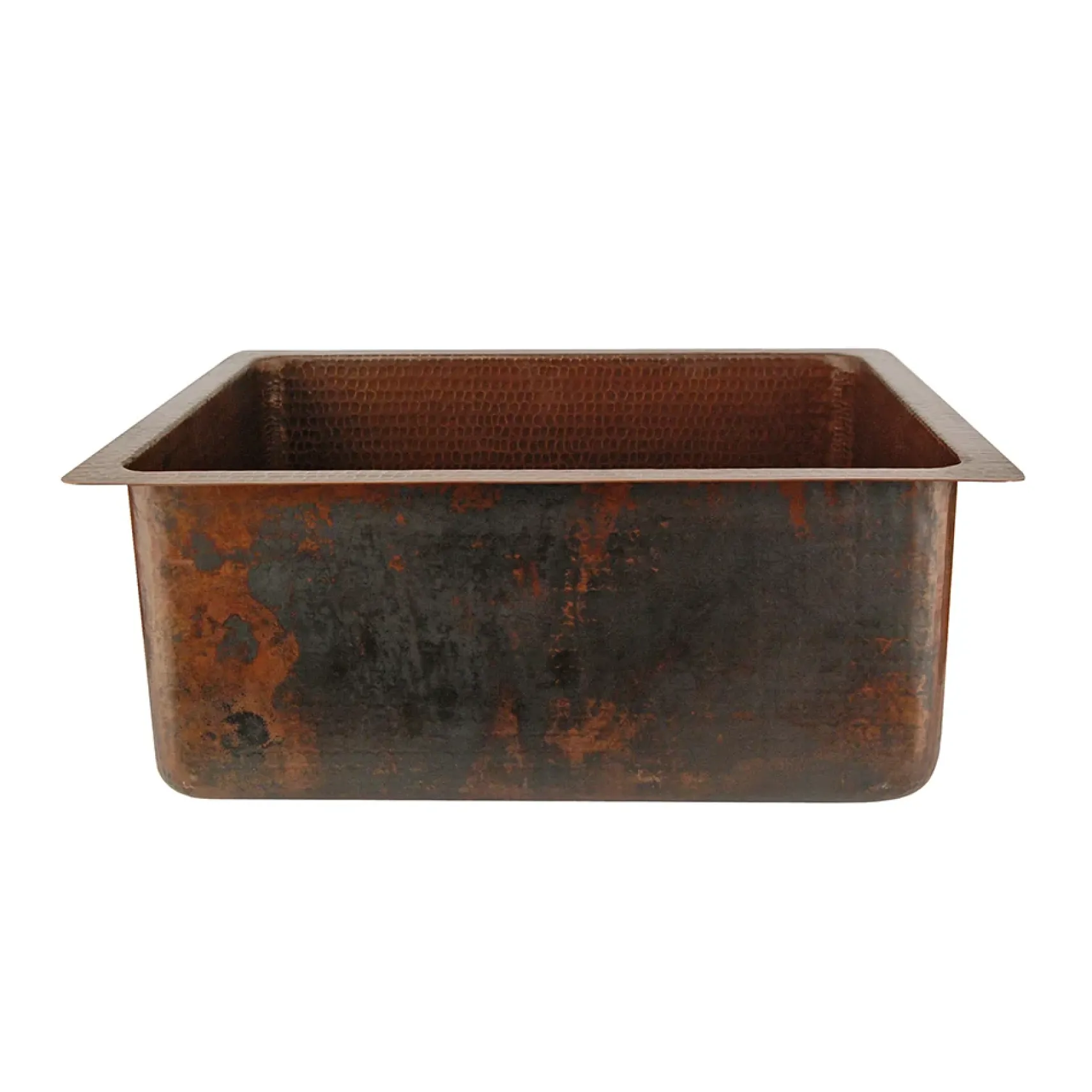 Premier Copper Products 20" Hammered Copper Kitchen/Bar/Prep Single Basin Sink, Matching Drain and Accessories, Oil Rubbed Bronze, BSP5_BREC20DB-D