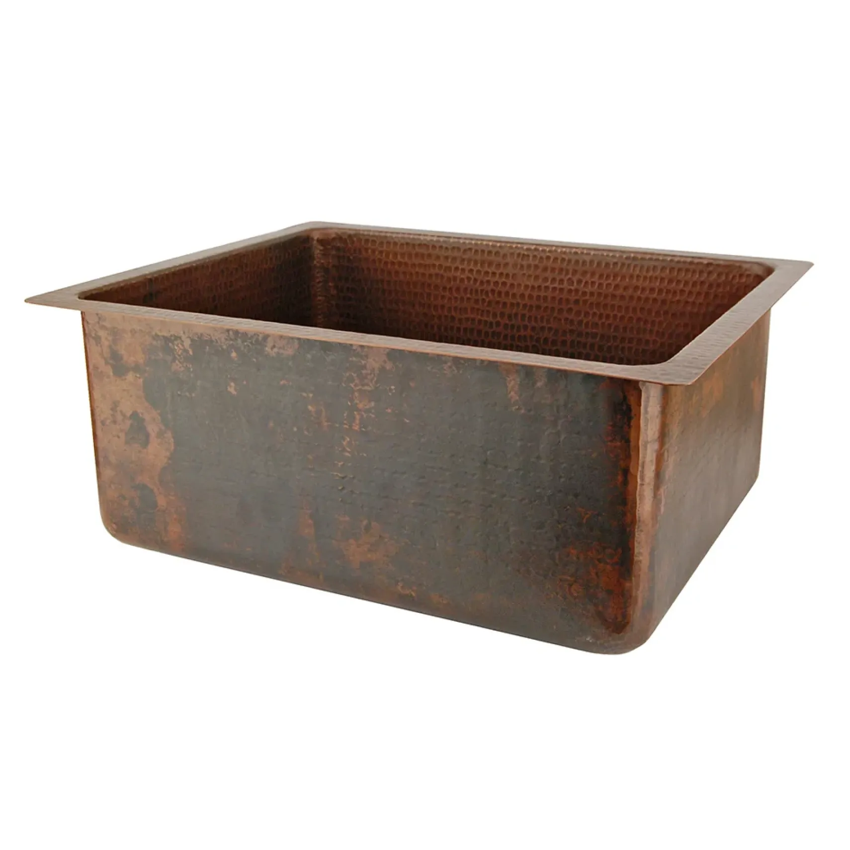 Premier Copper Products 20" Hammered Copper Kitchen/Bar/Prep Single Basin Sink, Matching Drain and Accessories, Oil Rubbed Bronze, BSP5_BREC20DB-D