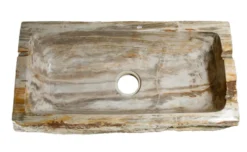 33" Rare Petrified Wood Farmhouse Kitchen Sink in Beige, Taupe