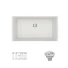 Rene 33" Composite Granite Kitchen Sink, Ivory, R3-1006-IVR-ST-CGS
