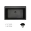 Rene 33" Composite Granite Kitchen Sink, Carbon, R3-2006-CAR-ST-CGS