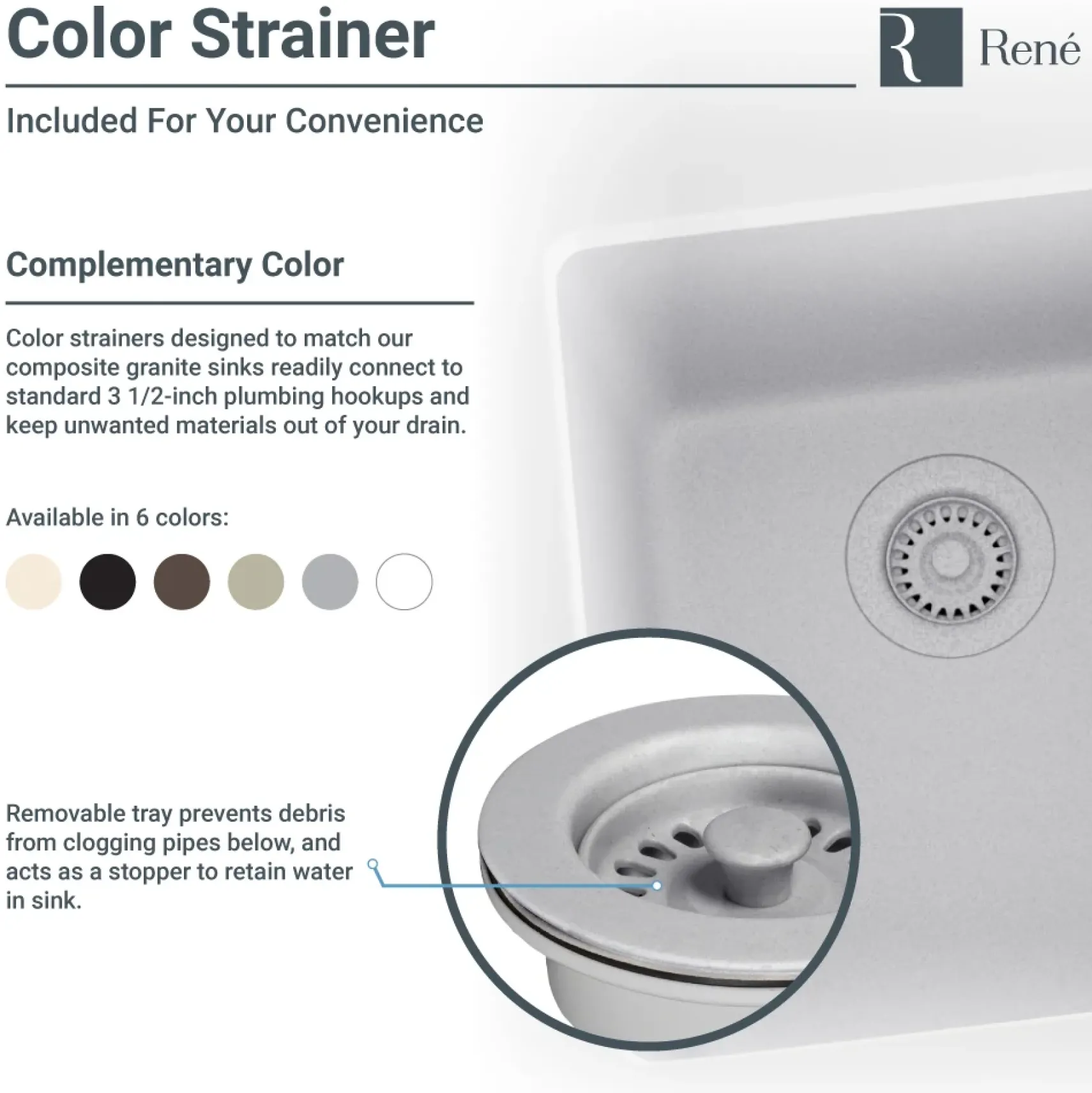 Rene 33" Composite Granite Kitchen Sink, 55/45 Double Bowl, Carbon, R3-1001-CAR-ST-CGS