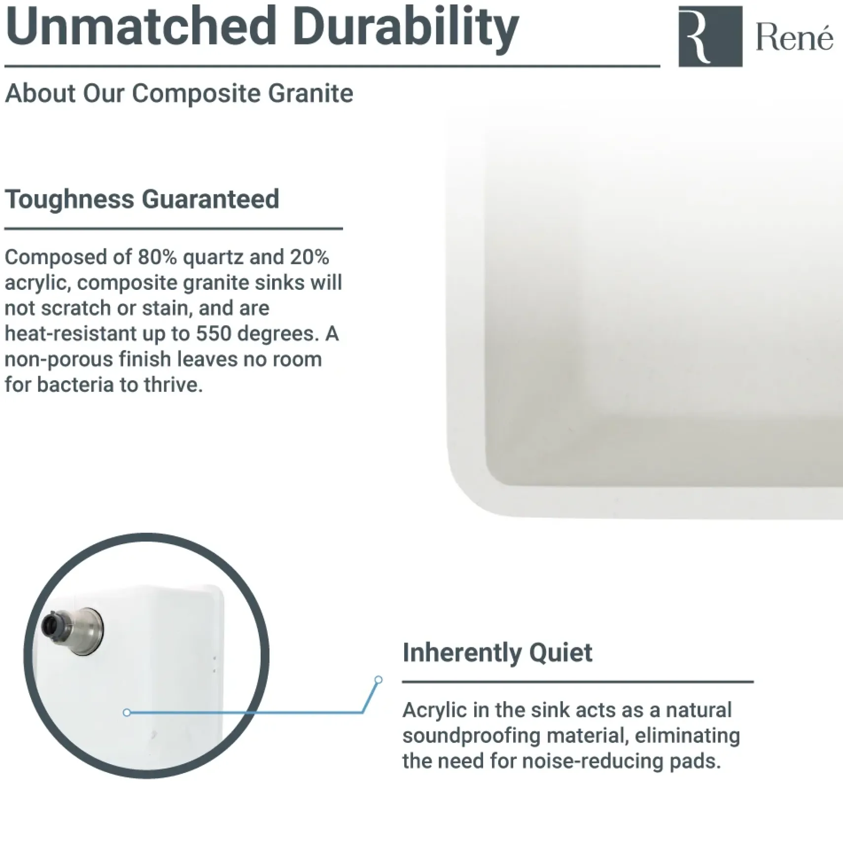 Rene 33" Composite Granite Kitchen Sink, 50/50 Double Bowl, Ivory, R3-2007-IVR-ST-CGS