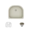 Rene 25" Composite Granite Kitchen Sink, Concrete, R3-1005-CON-ST-CGS