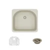 Rene 25" Composite Granite Kitchen Sink, Concrete, R3-2005-CON-ST-CGF