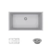 Rene 33" Composite Granite Kitchen Sink, Pewter, R3-1006-PWT-ST-CGF