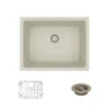 Rene 22" Composite Granite Kitchen Sink, Concrete, R3-1004-CON-ST-CGF