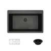 Rene 33" Composite Granite Kitchen Sink, Carbon, R3-2006-CAR-ST-CGF