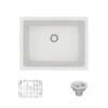 Rene 22" Composite Granite Kitchen Sink, Ivory, R3-1004-IVR-ST-CGS