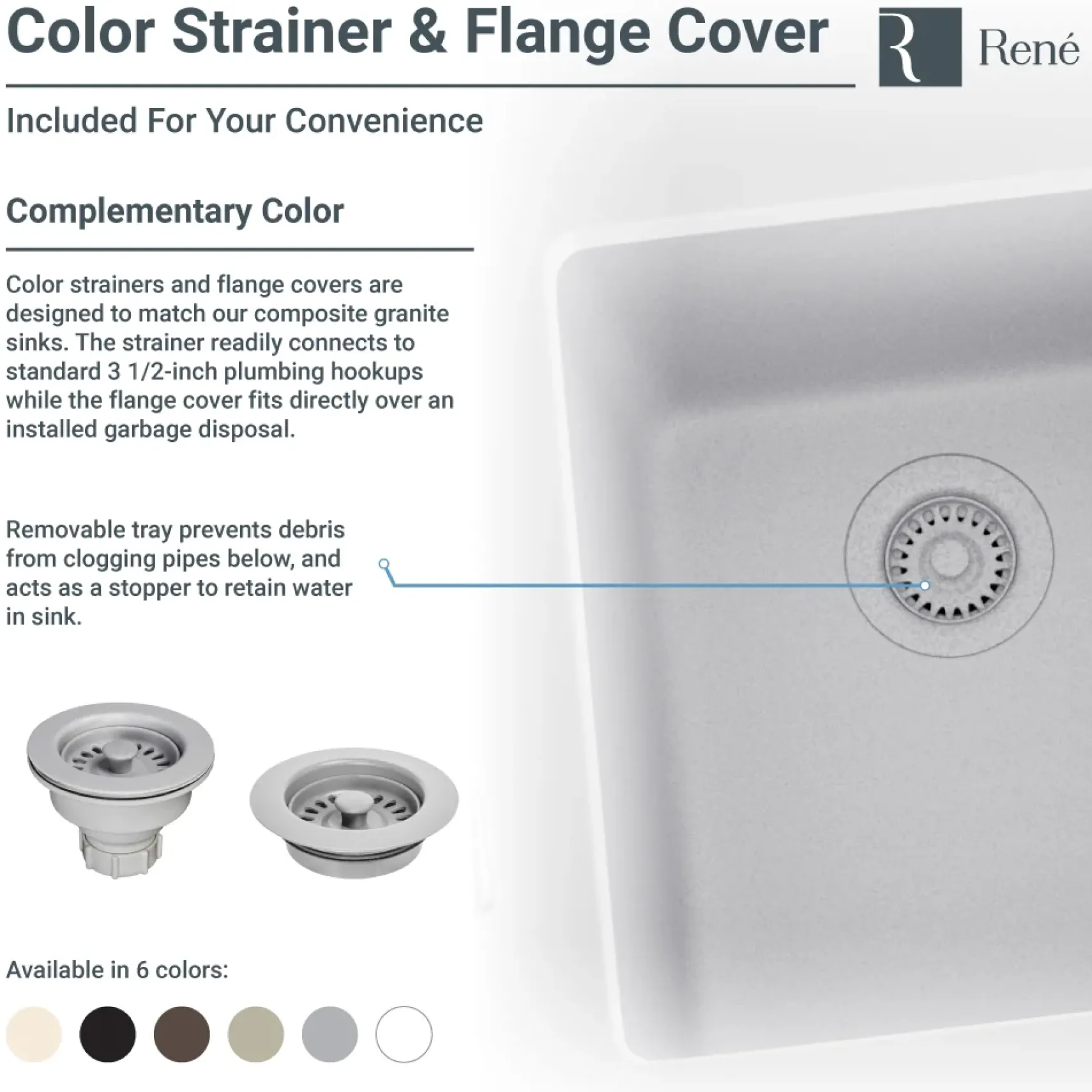 Rene 33" Composite Granite Kitchen Sink, 50/50 Double Bowl, Umber, R3-2007-UMB-ST-CGF