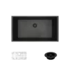 Rene 33" Composite Granite Kitchen Sink, Carbon, R3-1006-CAR-ST-CGF
