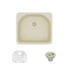 Rene 25" Composite Granite Kitchen Sink, Ecru, R3-2005-ECR-ST-CGS