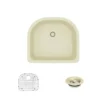 Rene 25" Composite Granite Kitchen Sink, Ecru, R3-1005-ECR-ST-CGF