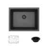 Rene 22" Composite Granite Kitchen Sink, Carbon, R3-1004-CAR-ST-CGF