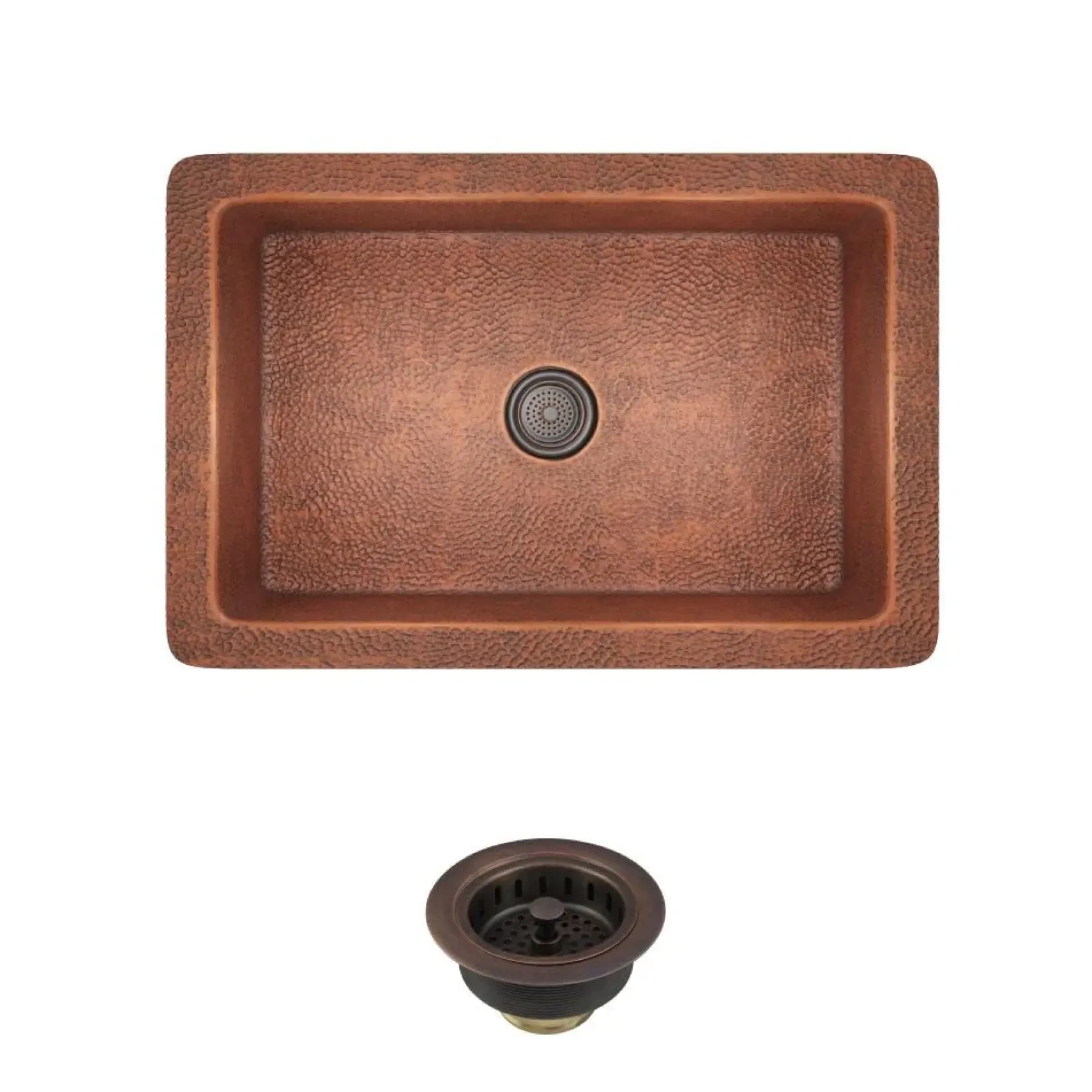 Rene 33" Copper Kitchen Sink, R4-1003-ST-C