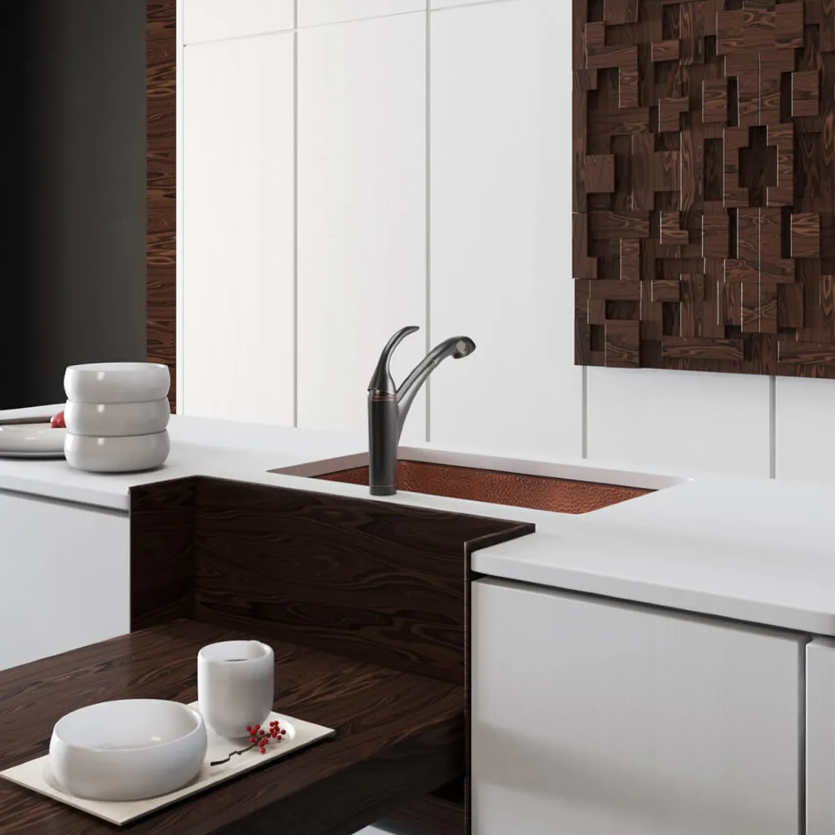 Rene 33" Copper Kitchen Sink, R4-1003-ST-C