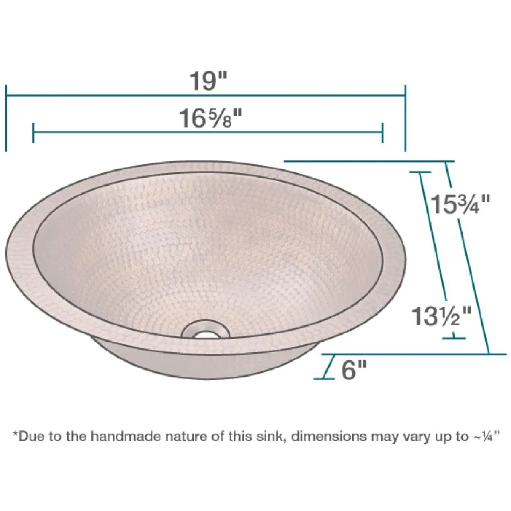 Rene 19" Oval Copper Bathroom Sink, R4-4002-GD-ORB