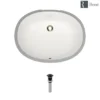 Rene 22" Oval Porcelain Bathroom Sink, Biscuit, R2-1005-B-PUD-ABR