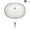 Rene 22" Oval Porcelain Bathroom Sink, Biscuit, R2-1005-B-PUD-C