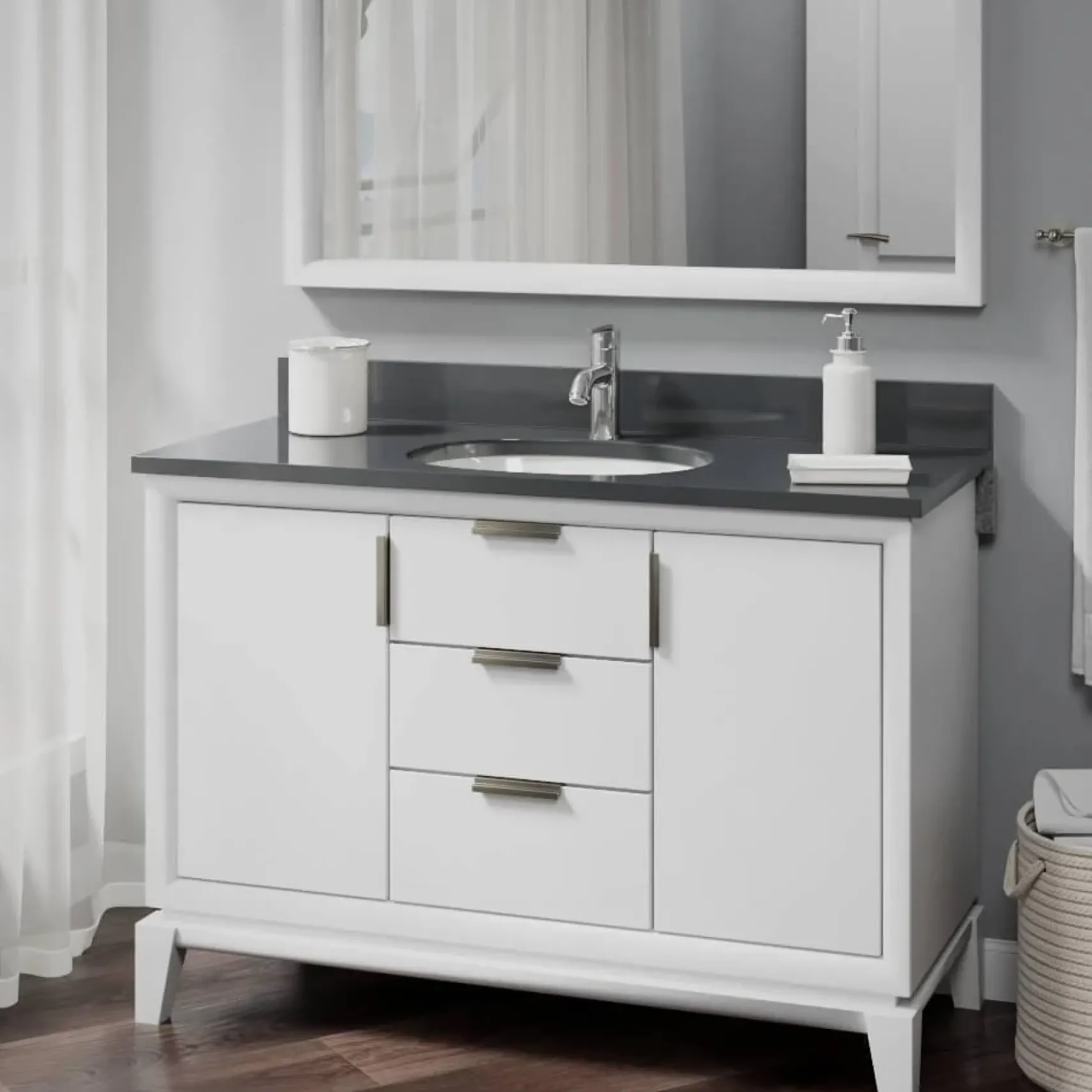 Rene 22" Oval Porcelain Bathroom Sink, Biscuit, R2-1005-B-PUD-C
