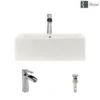 Rene 21" Rectangle Porcelain Bathroom Sink, Biscuit, with Faucet, R2-5018-B-R9-7008-C