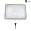Rene 18" Rectangle Porcelain Bathroom Sink, White, R2-1007-W-PUD-ABR