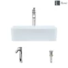 Rene 19" Rectangle Porcelain Bathroom Sink, White, with Faucet, R2-5007-W-R9-7006-C