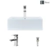 Rene 21" Rectangle Porcelain Bathroom Sink, White, with Faucet, R2-5018-W-R9-7002-C
