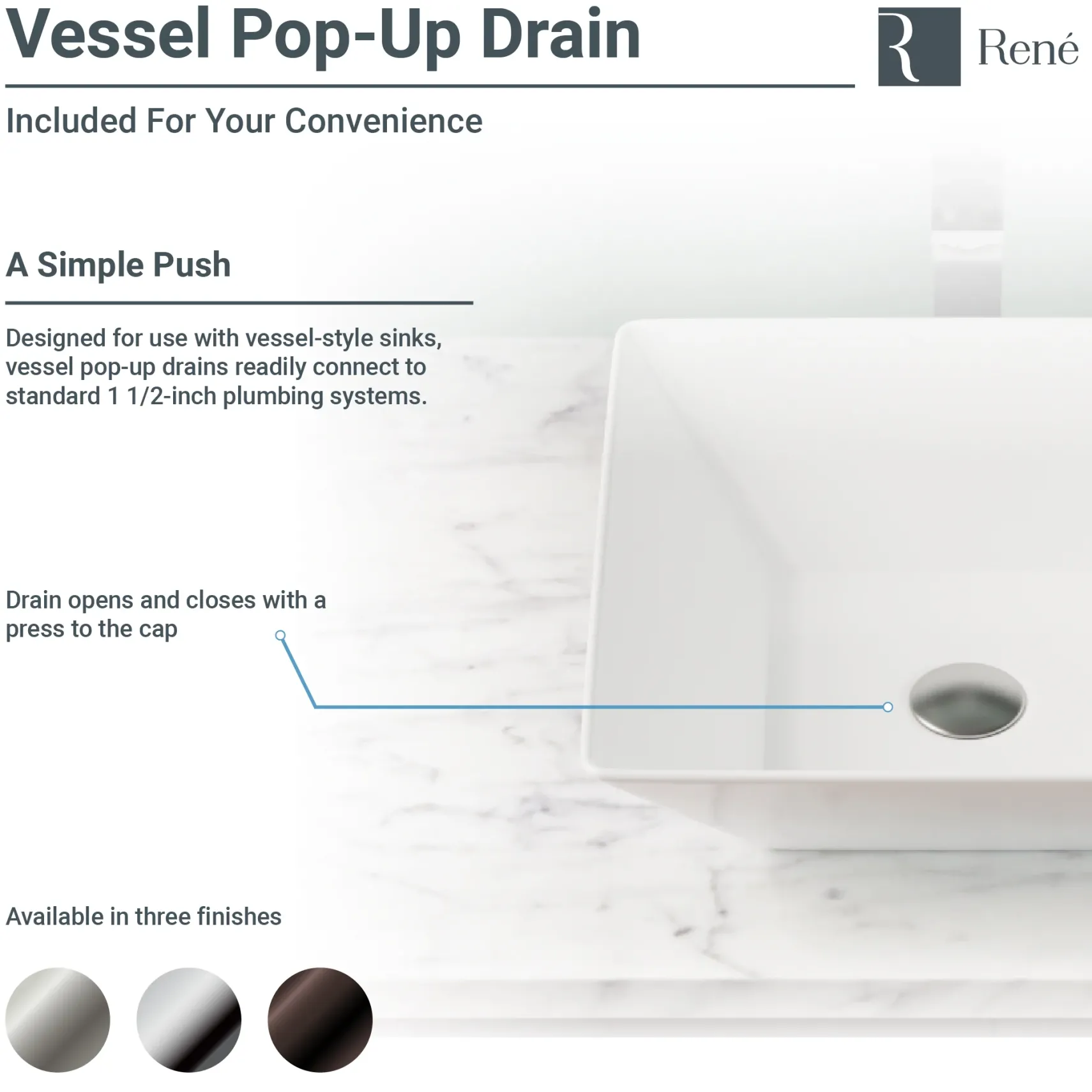 Rene 19" Rectangle Porcelain Bathroom Sink, White, with Faucet, R2-5007-W-R9-7007-C