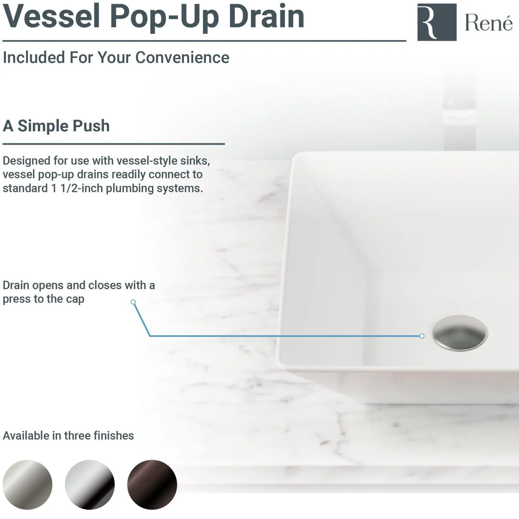 Rene 21" Rectangle Porcelain Bathroom Sink, White, with Faucet, R2-5018-W-R9-7002-BN