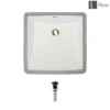 Rene 17" Rectangle Porcelain Bathroom Sink, Biscuit, R2-1003-B-PUD-ABR