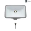 Rene 21" Rectangle Porcelain Bathroom Sink, White, R2-1002-W-PUD-BN
